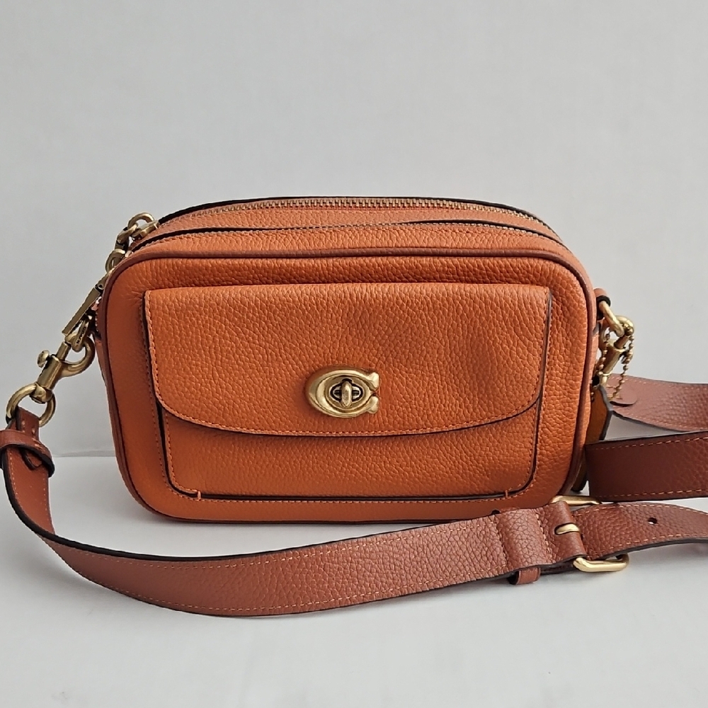 Coach Cognac and Brown Crossbody Bag